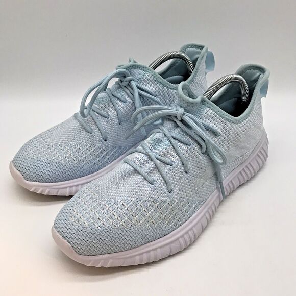 Avia Light Blue Memory Foam Lightweight Knit Sneakers Women's 11 Lace Up Low Top - Picture 3 of 10